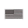 Silver/Black American Flag Patch with Hook Back